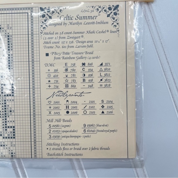 Lavender & Lace Celtic Summer Vintage Cross Stitch Pattern - Picture 5 of 6